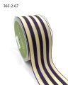 May Arts 2" Wide Stripes - 25 yard Spool - Purple/Ivory