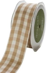 May Arts 1.5" Gingham - 30 yard Spool - Antique Gold