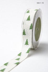 May Arts 1" Linen Look Holiday Print Ribbon Sampler - 12 yards