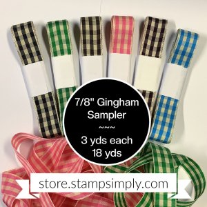 May Arts 7/8" Gingham Ribbon Sampler - 18 yards