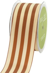 May Arts 2" Wide Stripes - 25 yard Spool - Antique Gold/Ivory