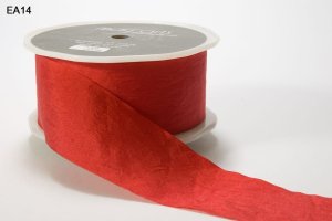 May Arts 1.5" Wrinkled Ribbon - 50 yard spool - Red
