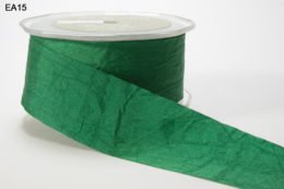 May Arts 1.5" Wrinkled Ribbon - 50 yard spool - Green