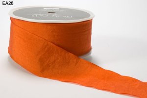 May Arts 1.5" Wrinkled Ribbon - 50 yard spool - Orange