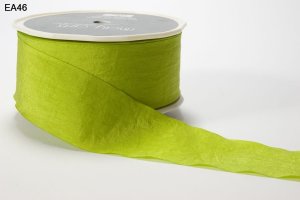 May Arts 1.5" Wrinkled Ribbon - 50 yard spool - Parrot Green
