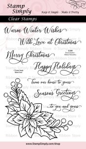 Stamp Simply Clear Stamps - Floral Cluster Winter Poinsettia