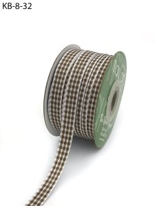 May Arts 3/8" Gingham - 50 yard Spool - Antique Gold