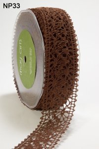 May Arts 1.5" Crochet Lace - 15 yd Spool - Brown