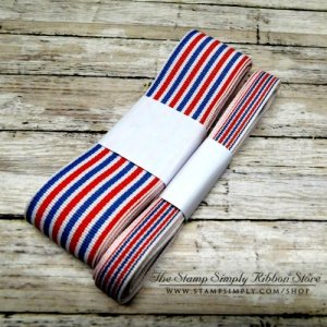 May Arts Grosgrain Stripe Patriotic Ribbon Sampler - 8 yards