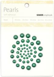 Kaisercraft Self-Adhesive Round Pearls - Green