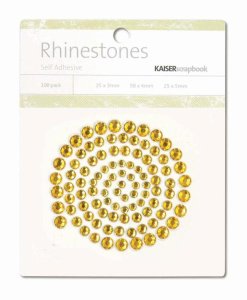 Kaisercraft Self-Adhesive Round Rhinestones - Deep Yellow/Gold