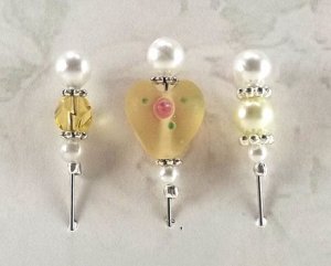 Stick Pins by Darsie - Shabby Chic Collection - Yellow