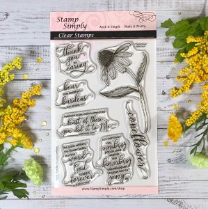 Stamp Simply Clear Stamps - Thank You for Caring Coneflower