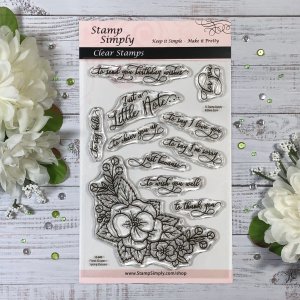 Stamp Simply Clear Stamps - Floral Cluster Spring Pansies