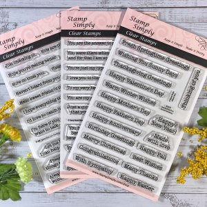 Stamp Simply Clear Stamps - Typewritten Sentiments Bundled TRIO