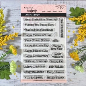 Stamp Simply Clear Stamps - Typewritten Year Round Greetings